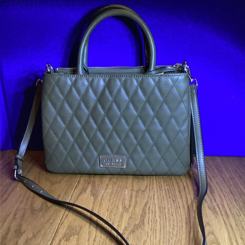 Guess Green Quilted Satchel and Crossbody